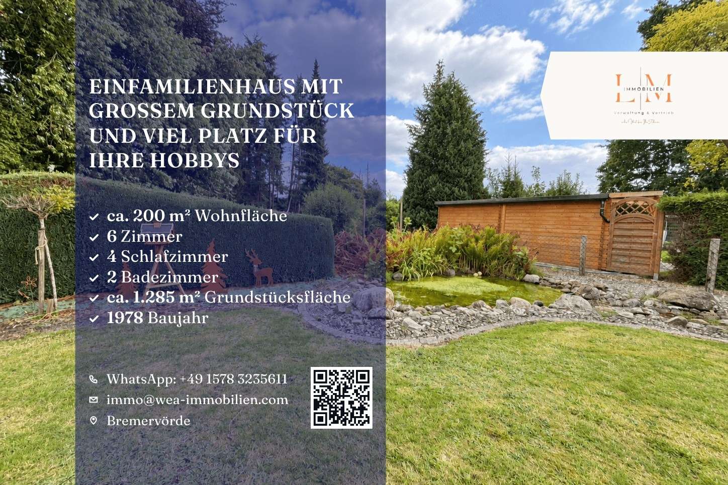 Einfamilienhaus mit großem Grundstück und viel Platz für Ihre Hobbys