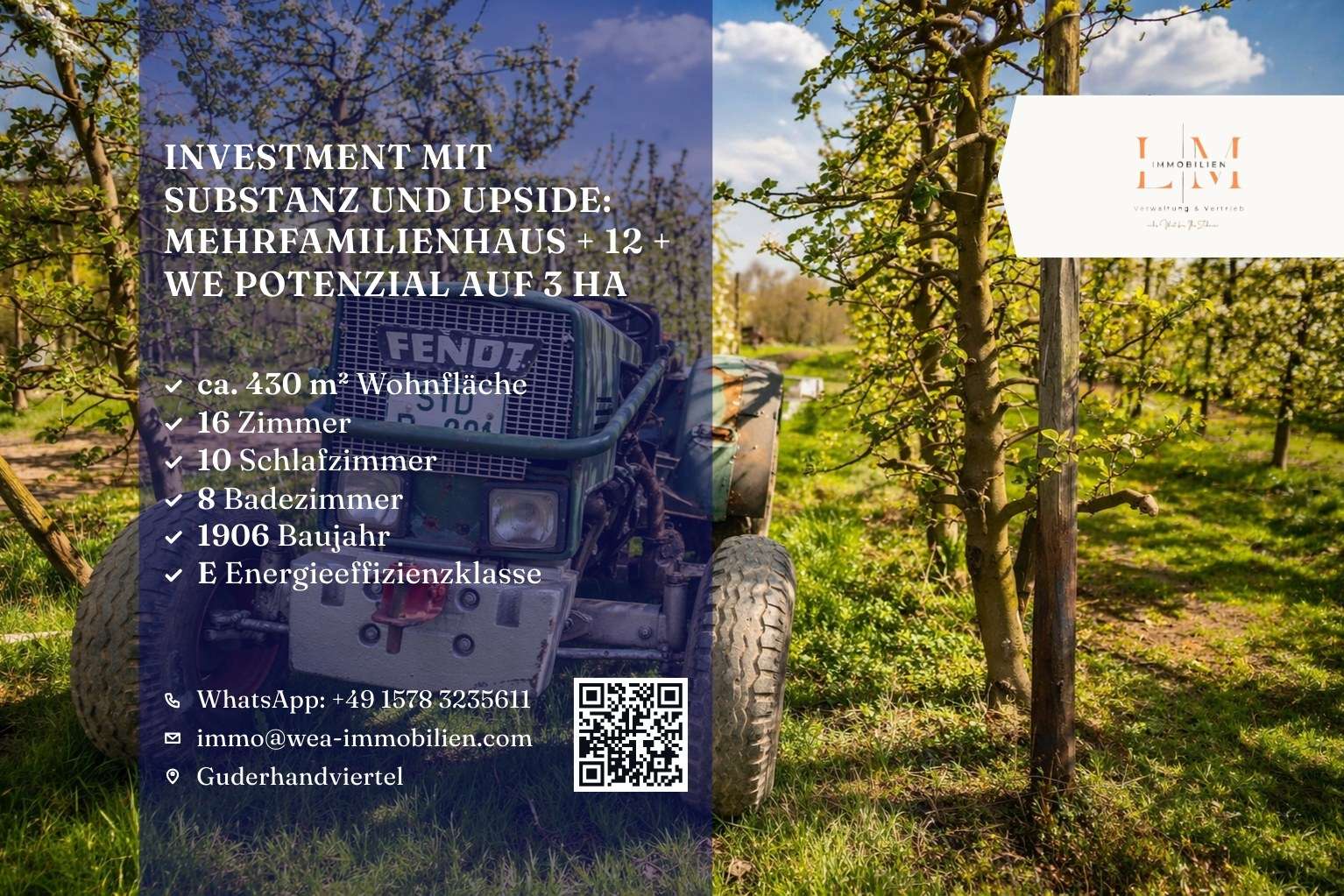 Investment mit Substanz und Upside: Mehrfamilienhaus + 12 + WE Potenzial auf 3 ha