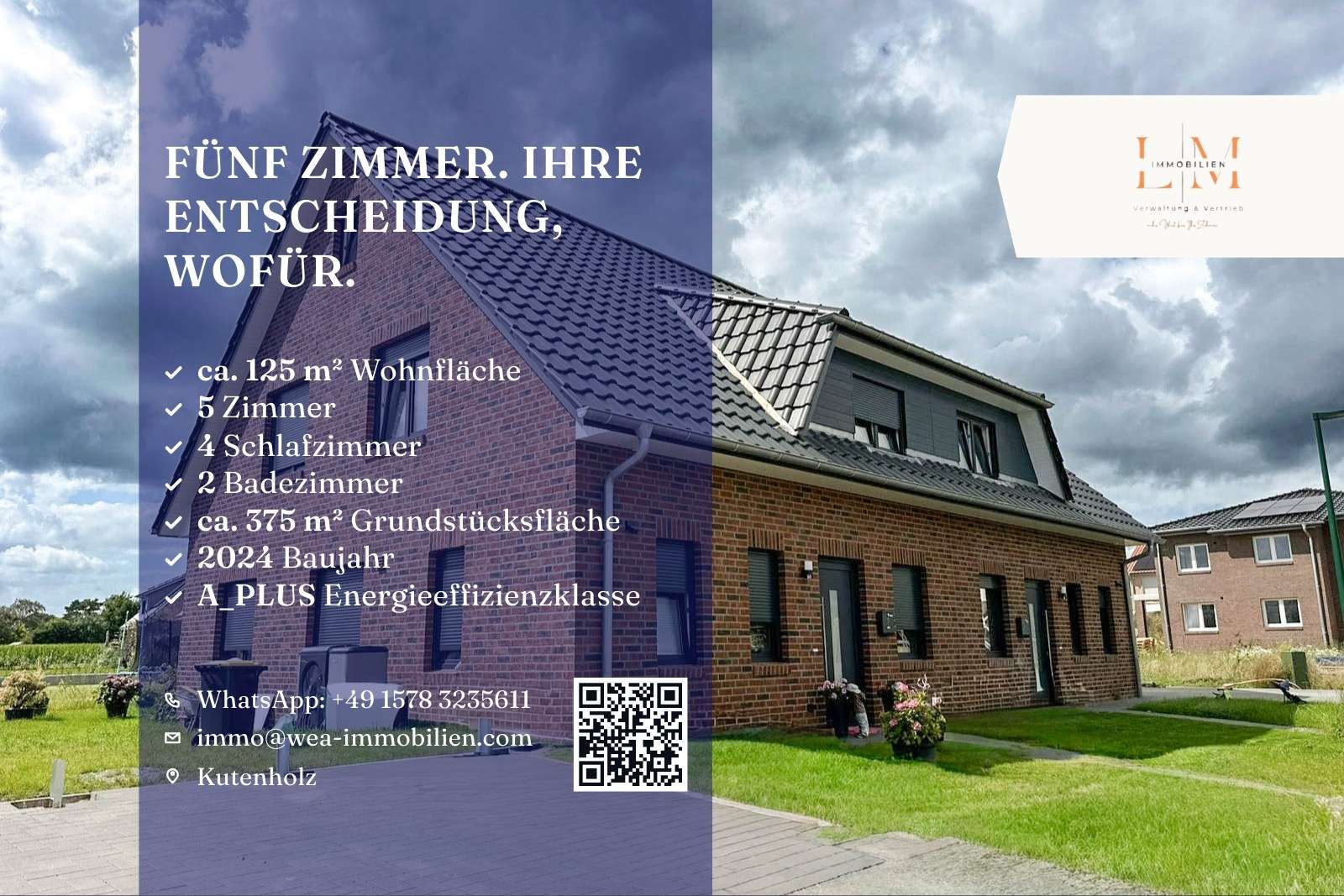 Fünf Zimmer. Ihre Entscheidung, wofür.
